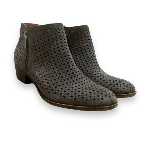 Lucky brand Dark grey charcoal zip up basil booties size 6m women’s teens - Picture 2 of 10